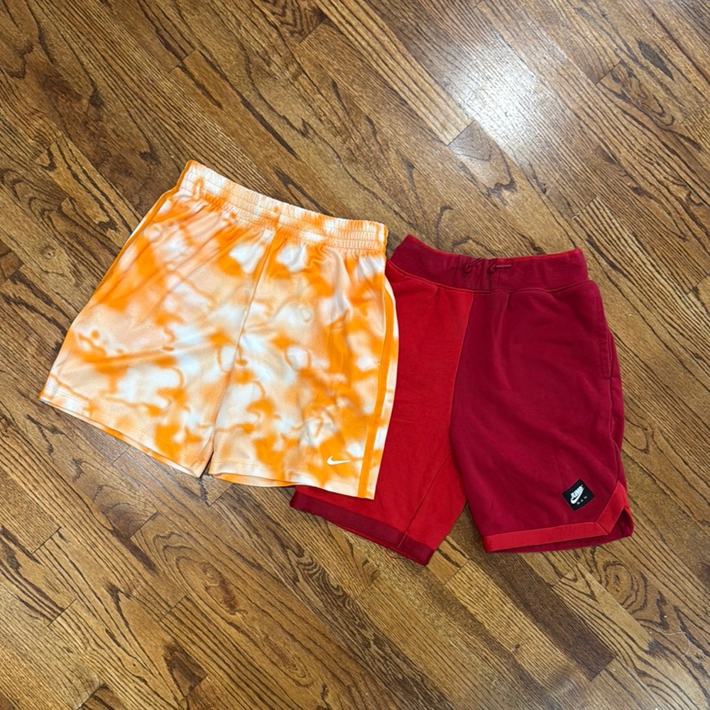 Nike Orange and Red Athletic Shorts